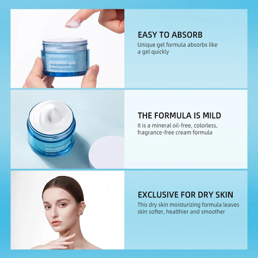 Hyaluronic Acid Gel Cream Hydrating Face Moisturizer
